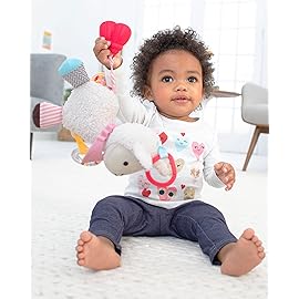 Skip Hop Bandana Buddies Baby Activity and Teething Toy with Multi-Sensory Rattle and Textures, Llama