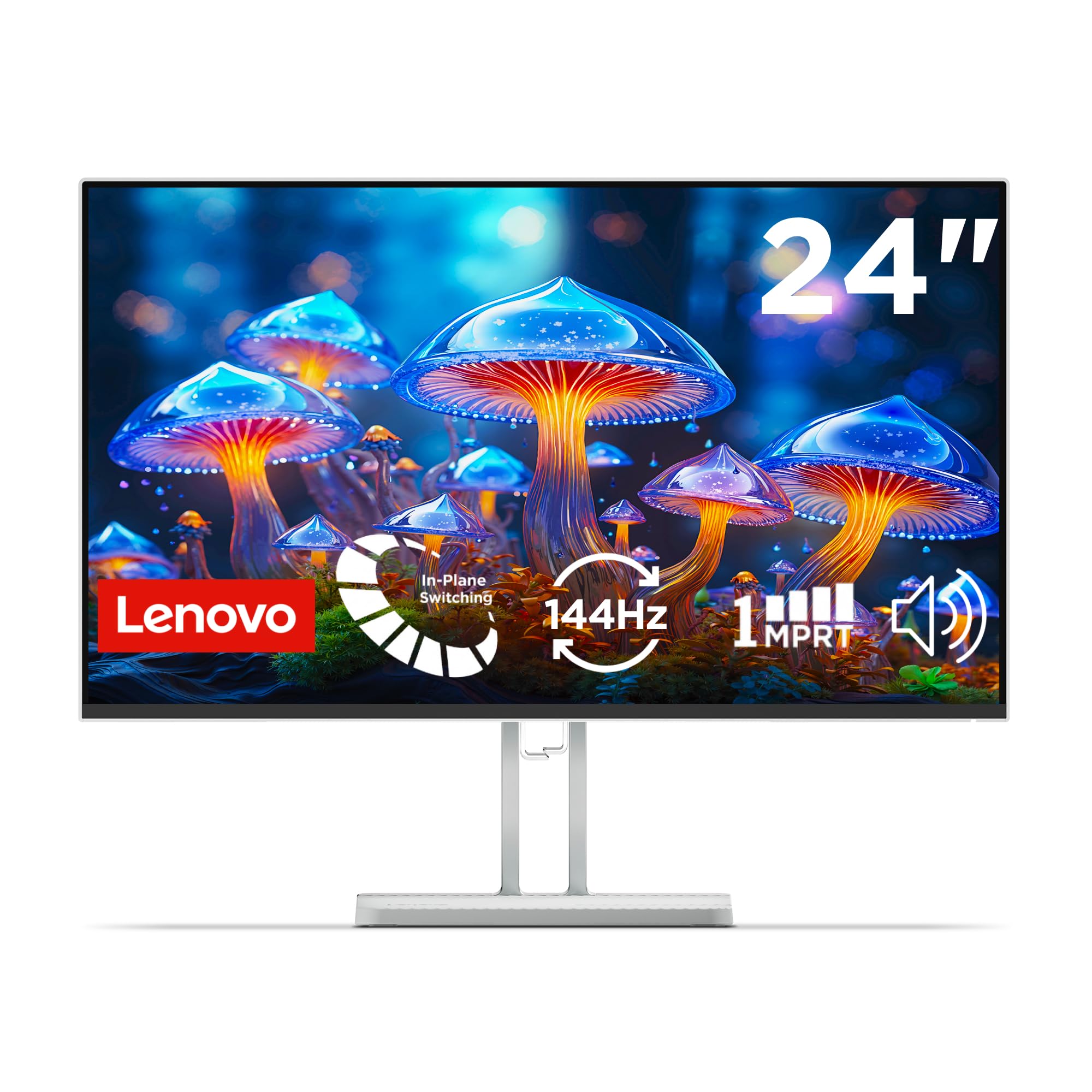 Lenovo L24-4C | 24" (60.96cm) FHD IPS 144Hz Ultraslim Monitor | 1ms, 2x3W Speakers, AMD FreeSync, 99% sRGB, 1x HDMI 1.4, 1x VGA| Tilt | Grey | 67DDKAC6IN-image-3