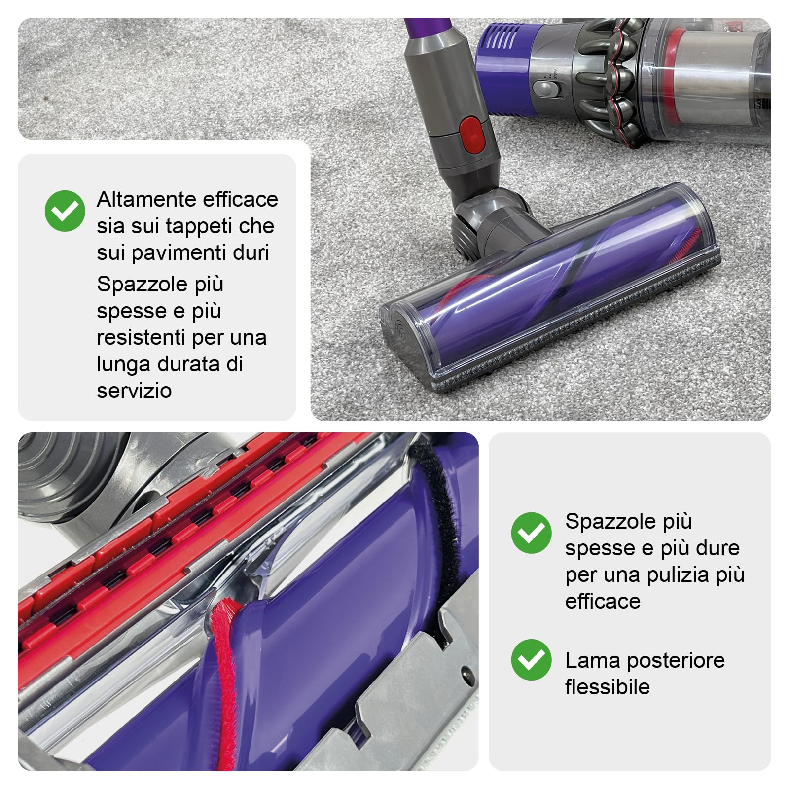 SPARES2GO Spazzola per pavimenti a turbina per Dyson aspirapolvere senza fili V10 V11 SV12 SV14 SV16 SV27 SV28 Cyclone Series