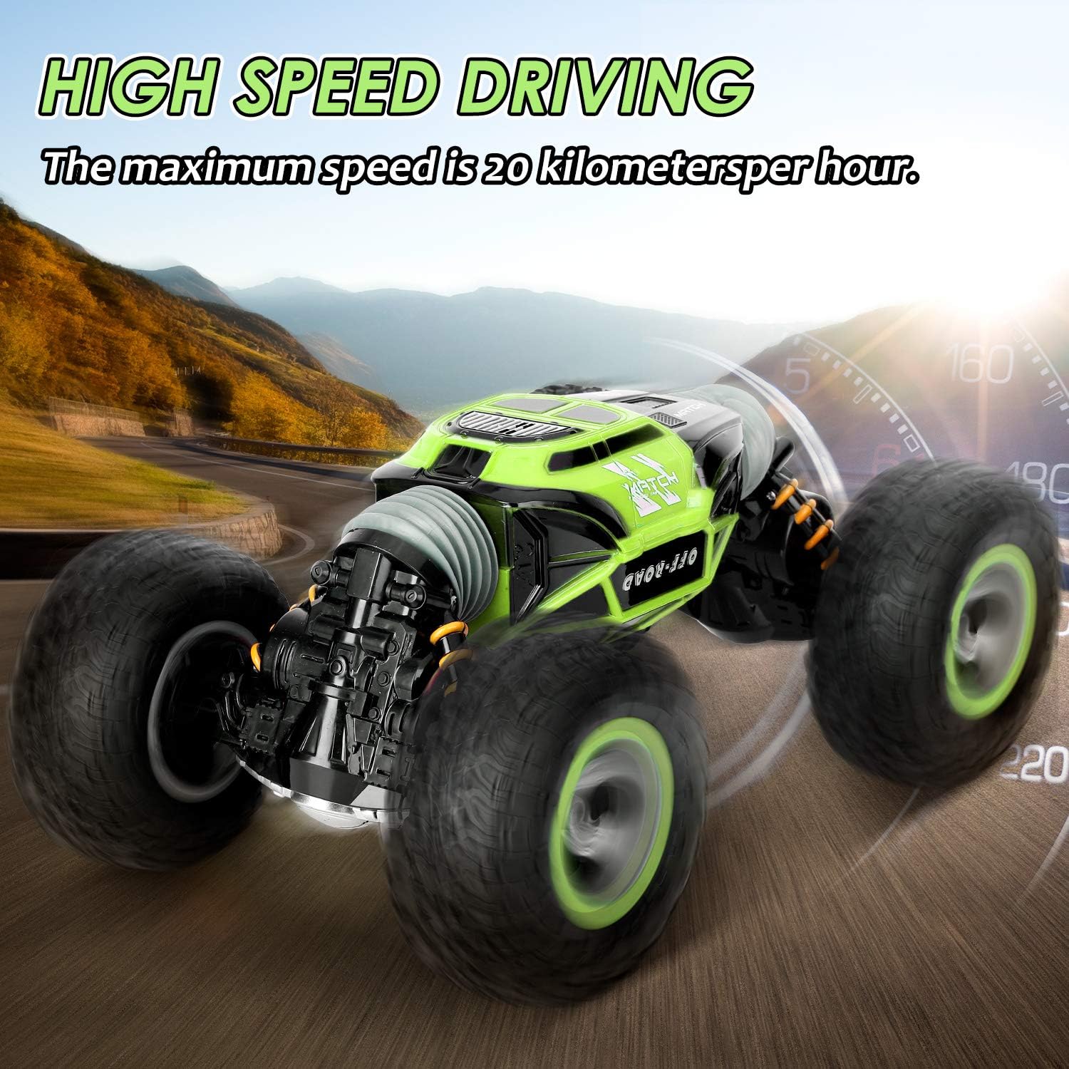SteamPrime Remote Control Car Rc Car,2.4 GHz Fast Speedy Rc Drift Race Car with Rechargeable Batteries,Rock Crawler Truck Monster Vehicles Buggy Hobby Car Toy Gifts for Boys Kids Girls Adults-Green : Toys & Games