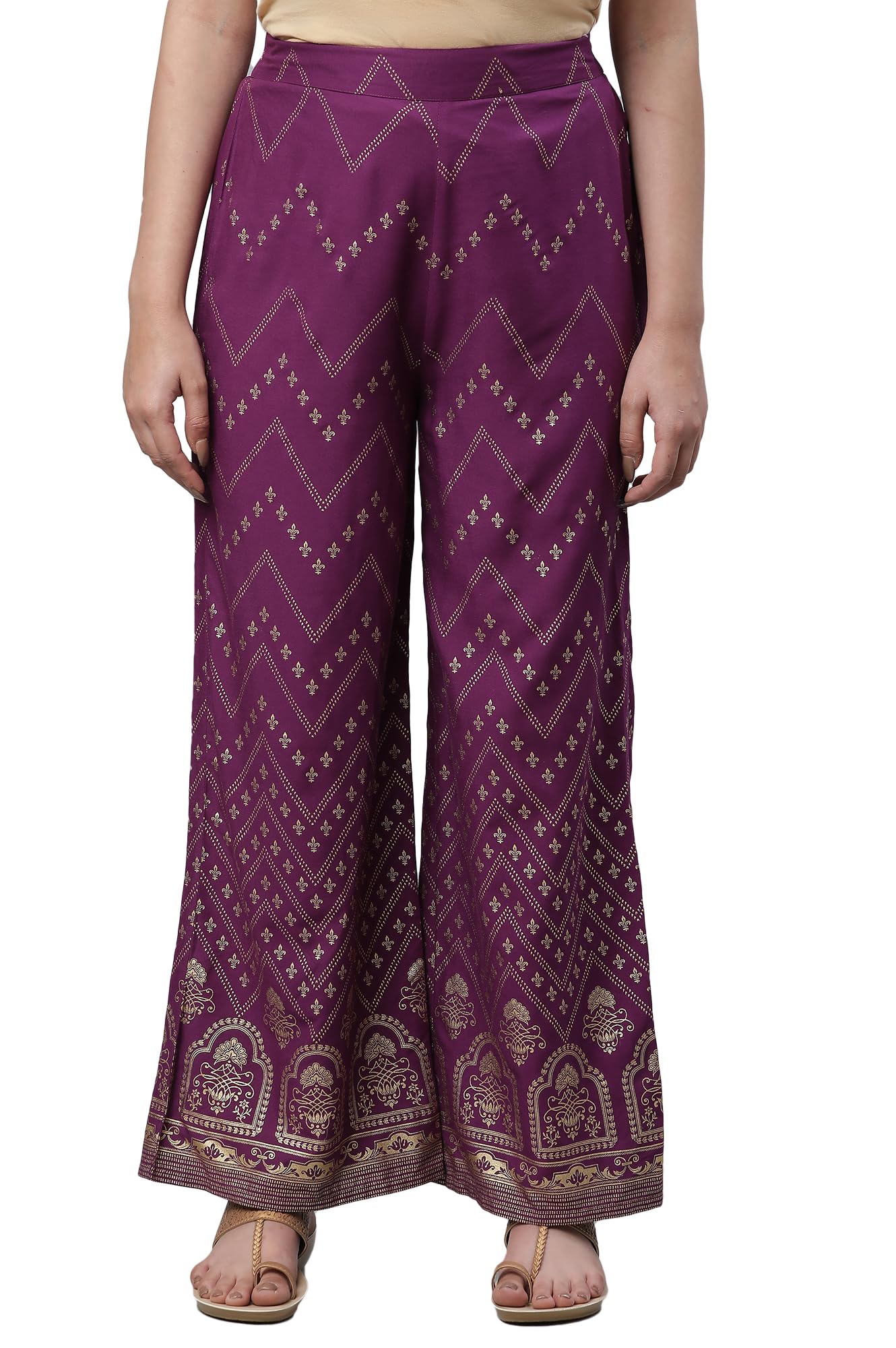 Women High Rise Printed Regular Strechable Palazzo Pants | Ankle Length Palazzo Pants-image-10