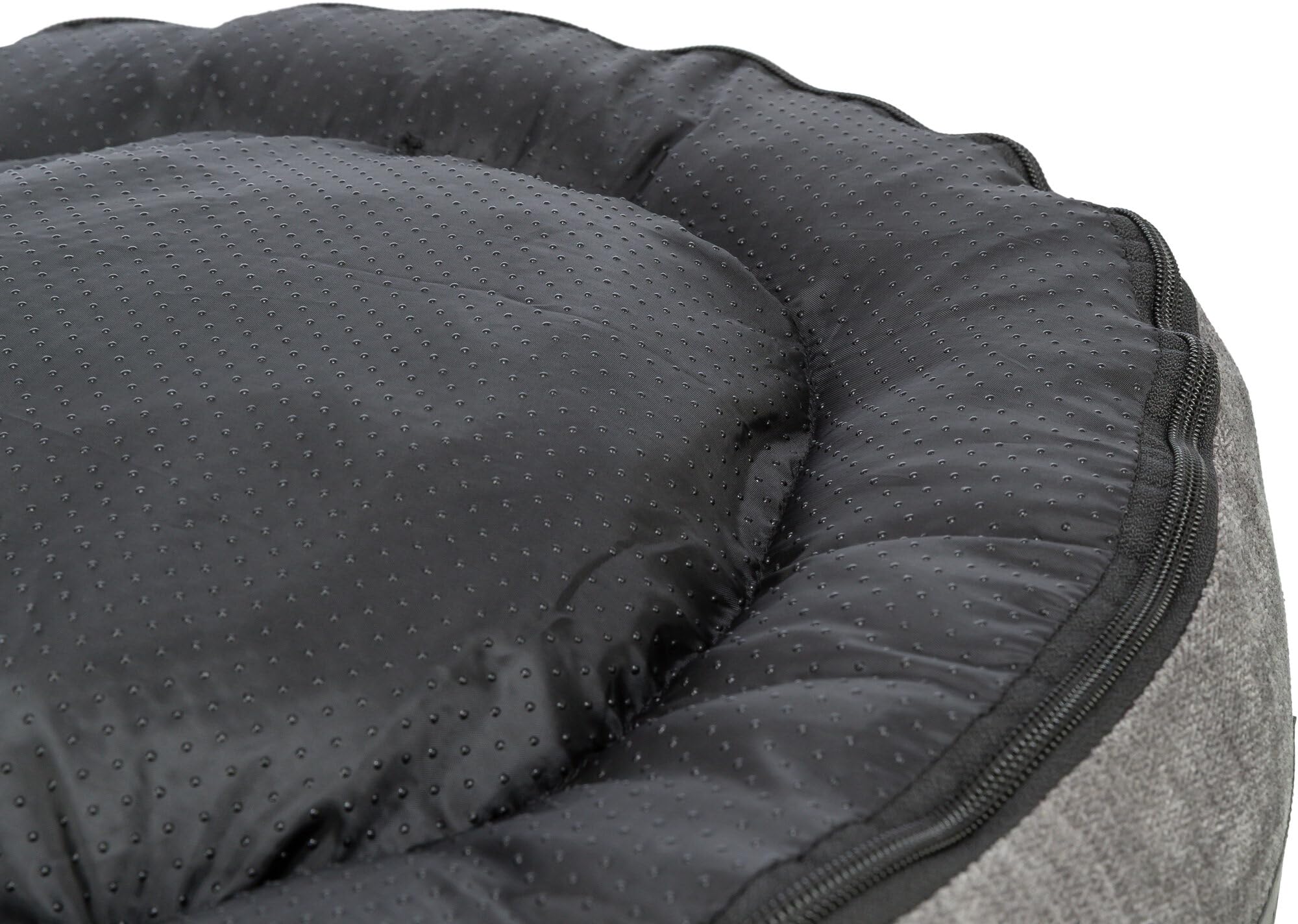 Trixie Vital Lennox 371322 - Cama para Perros (felpilla, Redonda, ortopédica, diámetro de 70 cm, con Espuma viscoelástica para Efecto Memoria), Color Gris