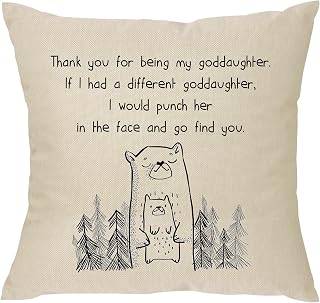 XUNLIZXY Funny Goddaughter Pillowcase Gifts-for Birthday Christmas Graduation Throw Pillow Cover Cushion Cover Thanks for Being My Goddaughter