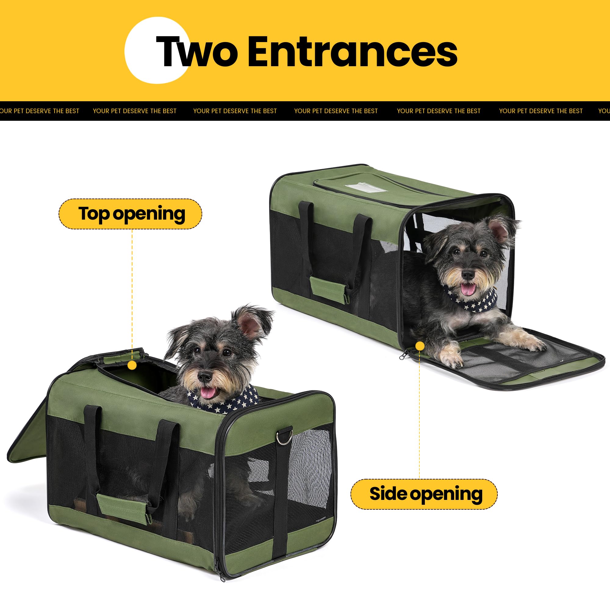 Conlun Dog Carrier Soft Sided, Large Cat Carrier with Inner Safety Leash - Image 4