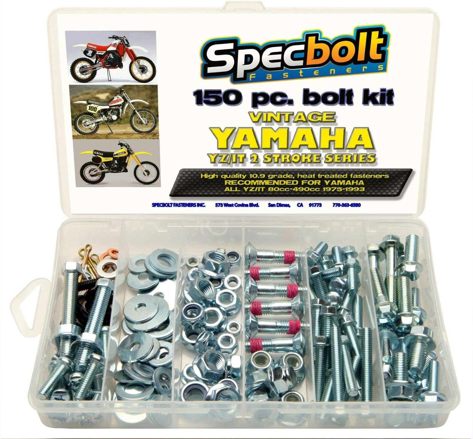 150pc Specbolt Bolt Kit Fits: Yamaha Vintage YZ IT 125 175 200 250 400 425 465 490 500 Maintenance YZ125 IT175 IT200 YZ250 IT250 MX360 YZ400 IT400 IT425 YZ465 IT465 YZ490 IT490 WR500 MX DT GT WR