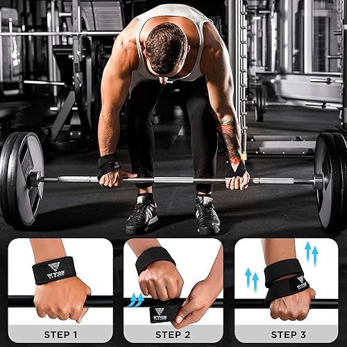 Miniatura 3 de WYOX Figure 8 Weight Lifting Straps for Weightlifting Heavy Duty Deadlifting Workout Straps  Wrist Wraps Gym Equipment Gear Men Women PAIR