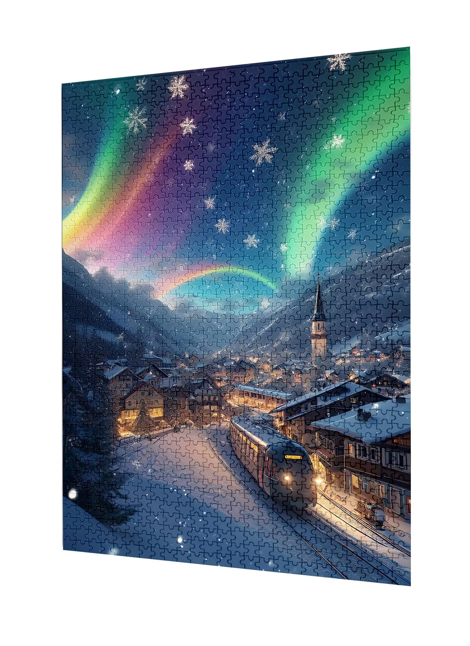Aurora Puzzle 5000 Teile Kleine Stadt Puzzle Erwachsene, Holzpuzzle Erwachsene, DIY Groß Puzzelmatten, Premium Klassische Wooden Jigsaw, Holzpuzzle ab 14 Jahren für Jungen, Geschenke Mädche S-738