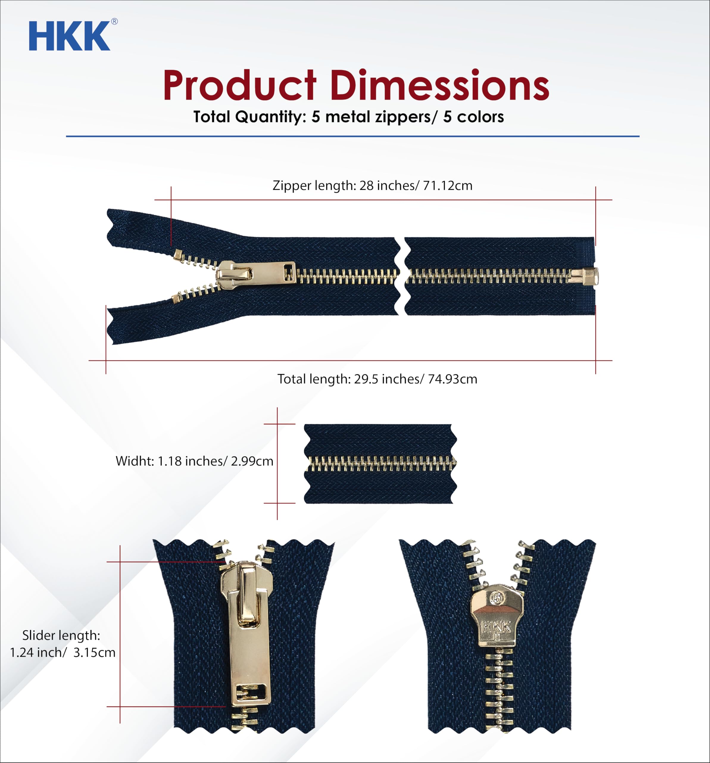 Fermeture éclair Type Kway Ajustable 110cm Double Curseur Zip