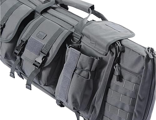 Miniatura 8 de Lancer Tactical 600 Denier poliéster doble carabina suave caso accesorios bolsas MOLLE Webbing secundario arma compartimiento rápido desmontar
