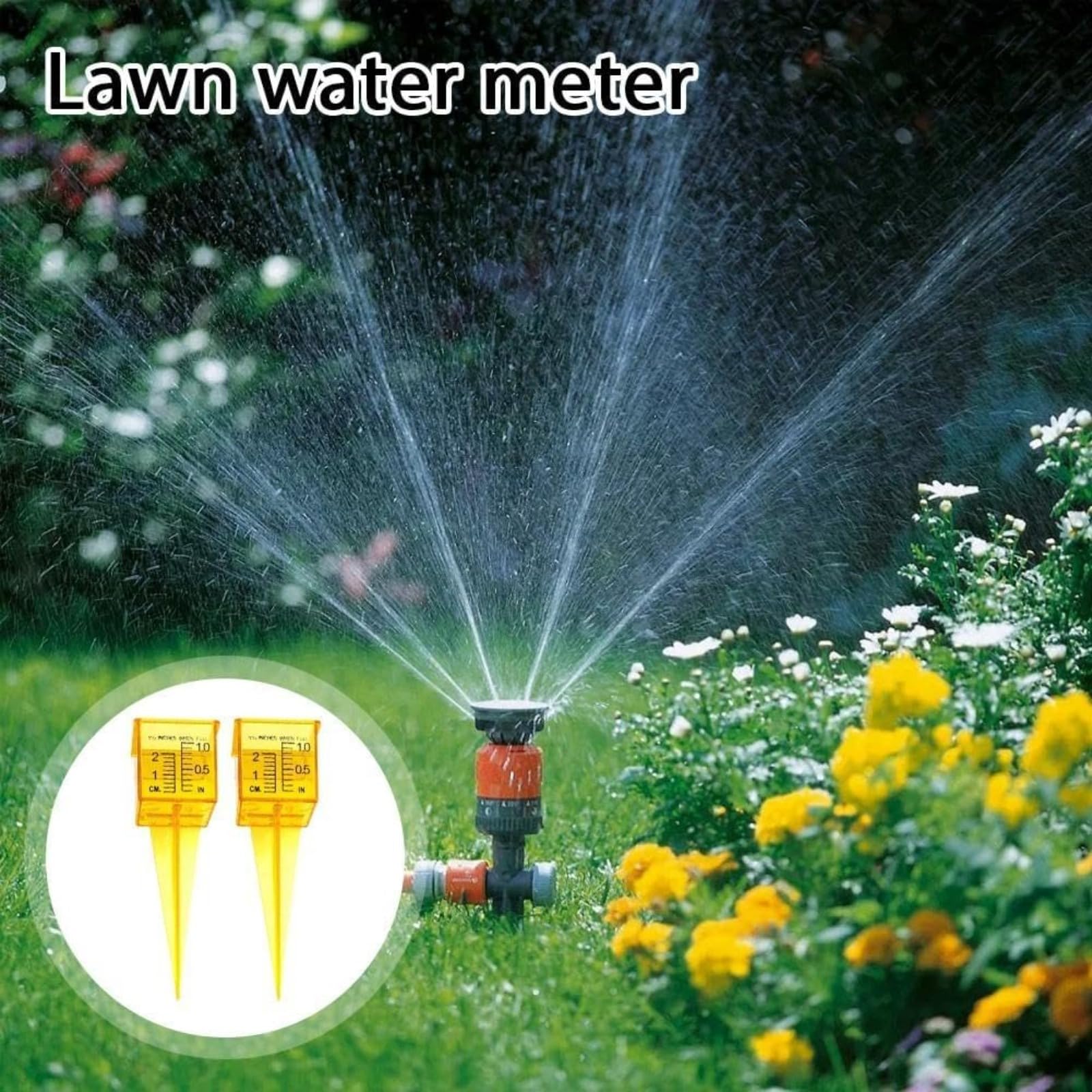 Pluviómetro de 1,5 pulgadas para exteriores con gran apertura, medidor de agua de plástico transparente para césped y jardín, medidor de lluvia de color amarillo brillante, 10 unidades