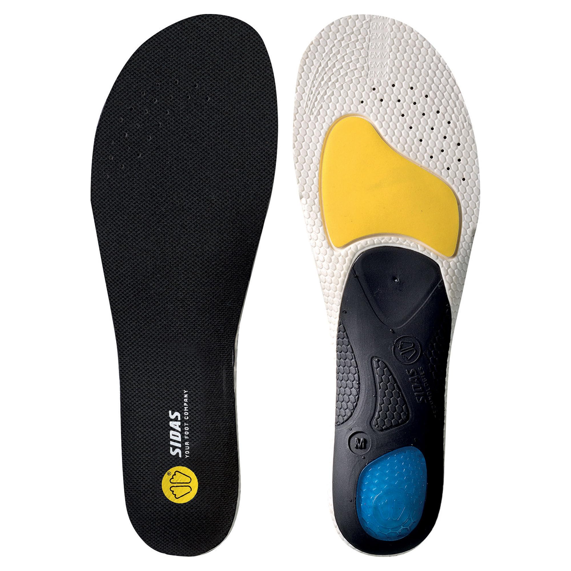 Sidas Semelles 3D Football, Adaptées aux Crampons, Grip Anti-Dérapant, Coque TPU et Pad en Gel pour Un Amorti et Soutien du Pied