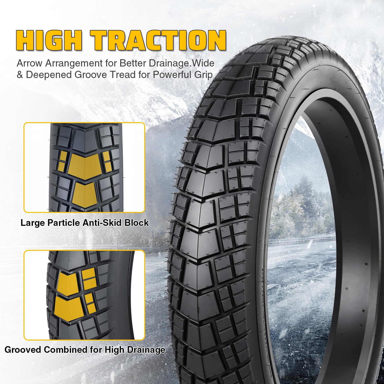 WEEROCK Fatbike opona rowerowa 16/20/26 x 4,0", do dużych obciążeń, składana, do wszystkich rodzajów terenu