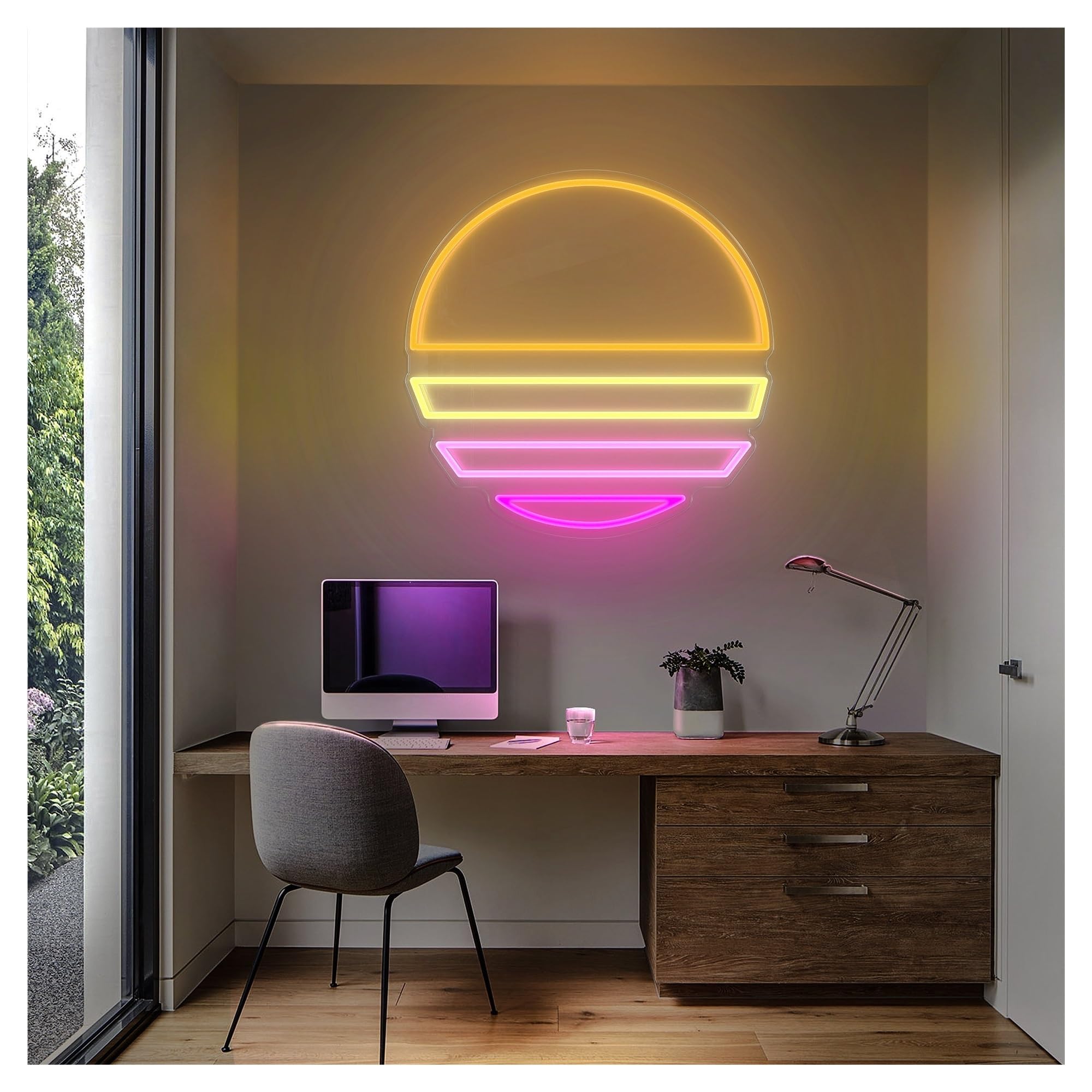 Shouxi A Sign Lamp Vaporwave Neon Sign, Suitable For Lounge Home Wall Decor With Dimmable 50Cm