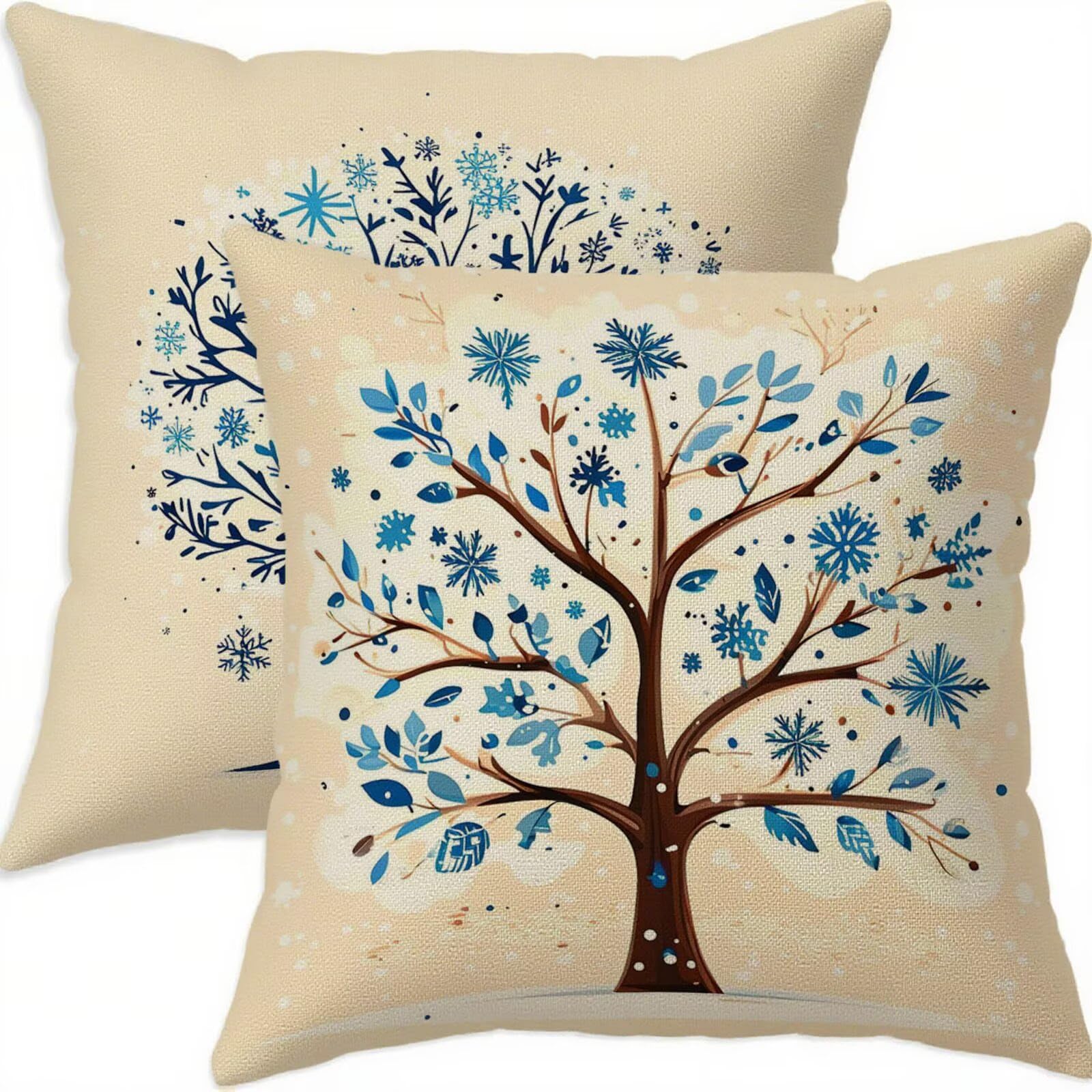 Housse coussin 65x65cm imperméable double face lin vintage D748