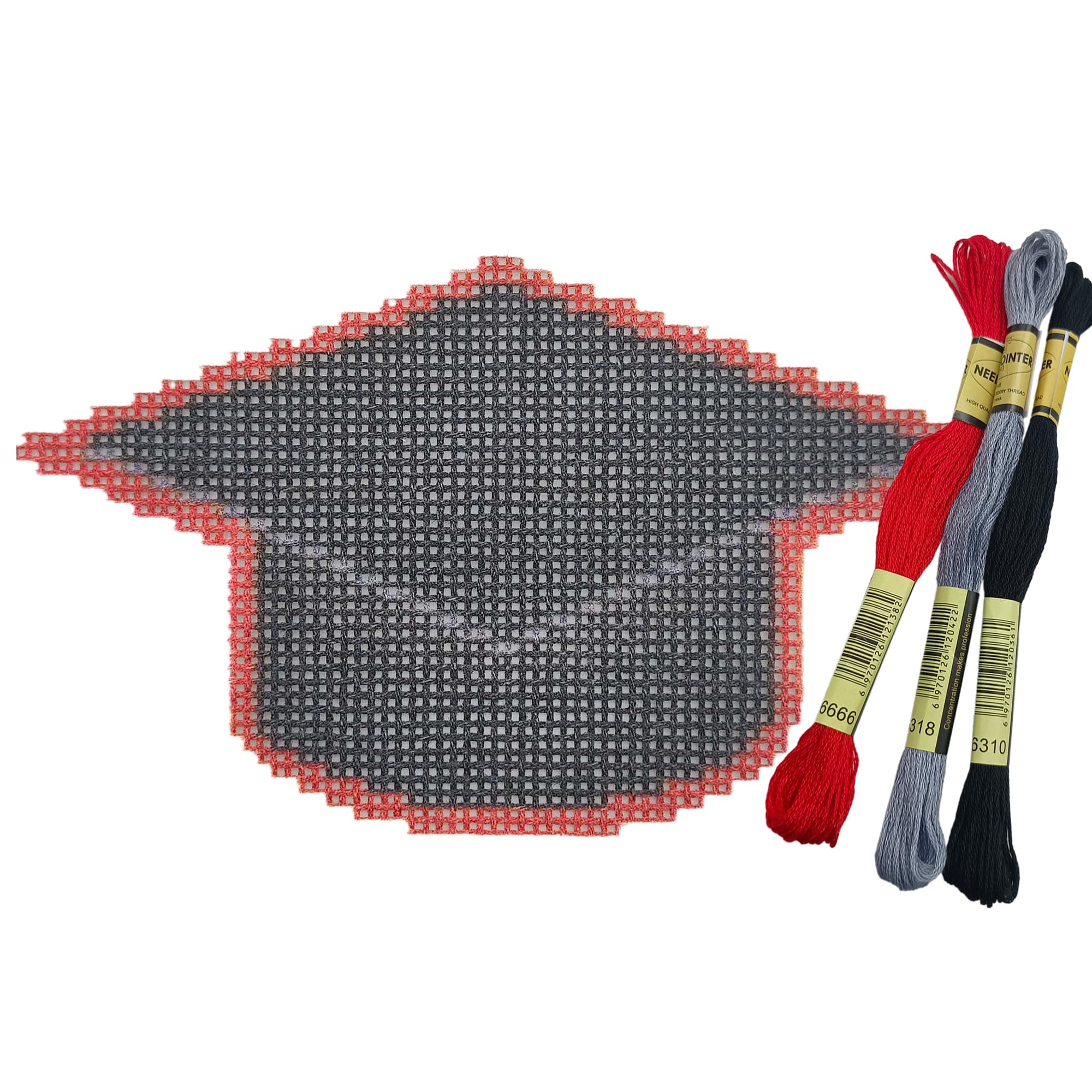 Howie's Needlepoint Needlepoint Kits, 18CT Printed Embroidery Pattern Starter Kits, Stamped Patterns Canvas Kits(Red Graduation Hat,4x4inch)