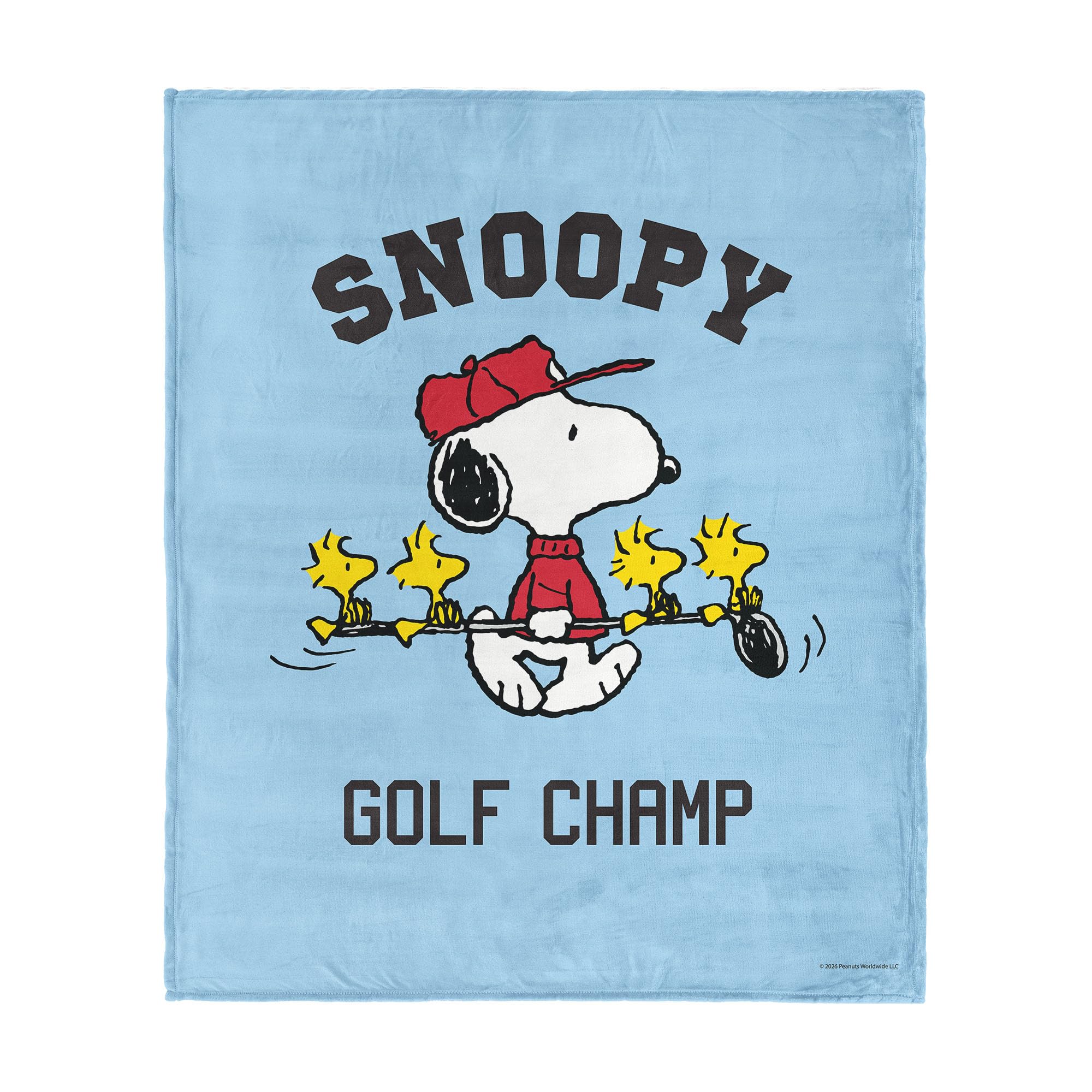 Northwest Peanuts Snoopy Golf Silk Touch Throw Blanket 50x60 inches