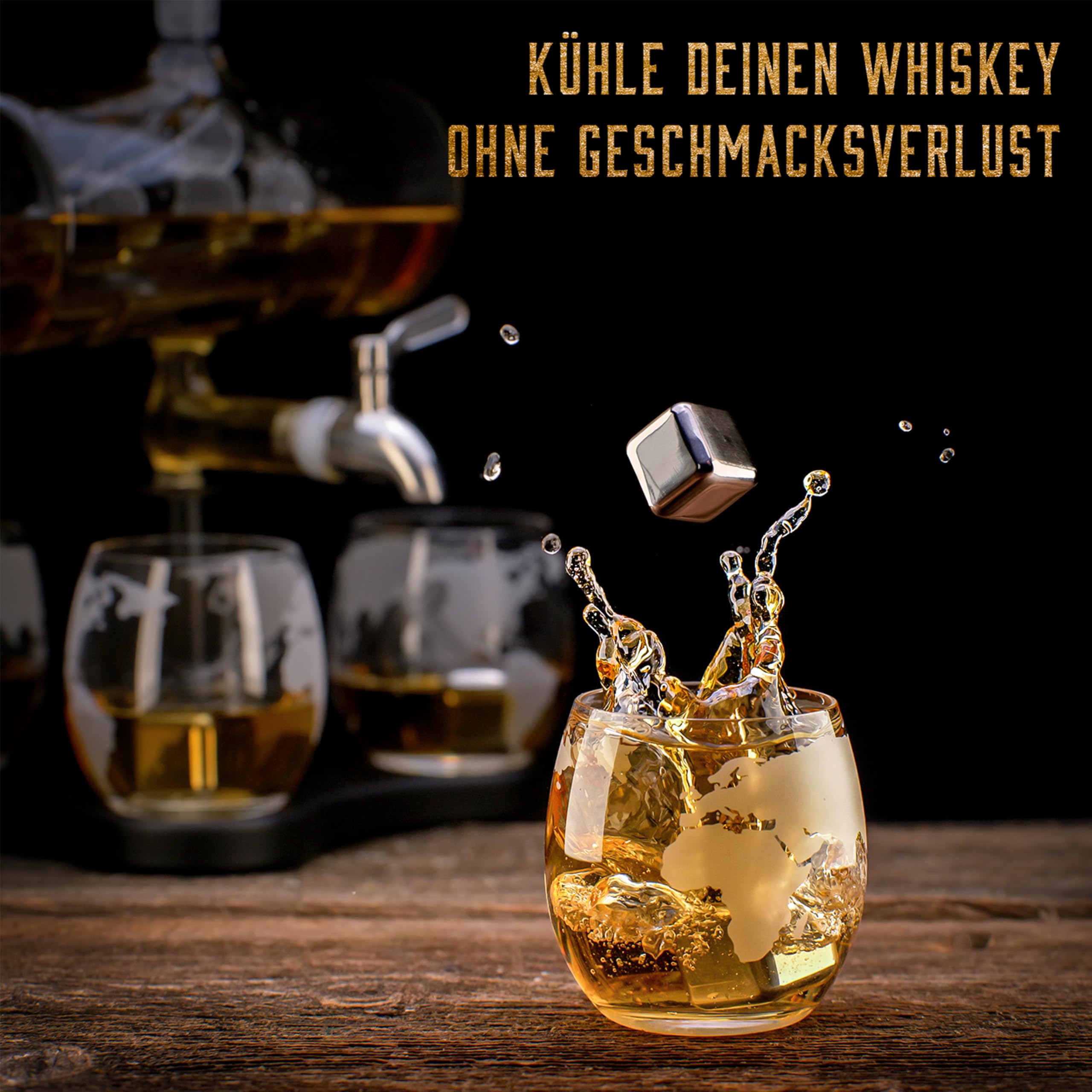 WHISISKEY Whisky Karaffe Set - Whiskey Geschenkset - Geschenke für Männer