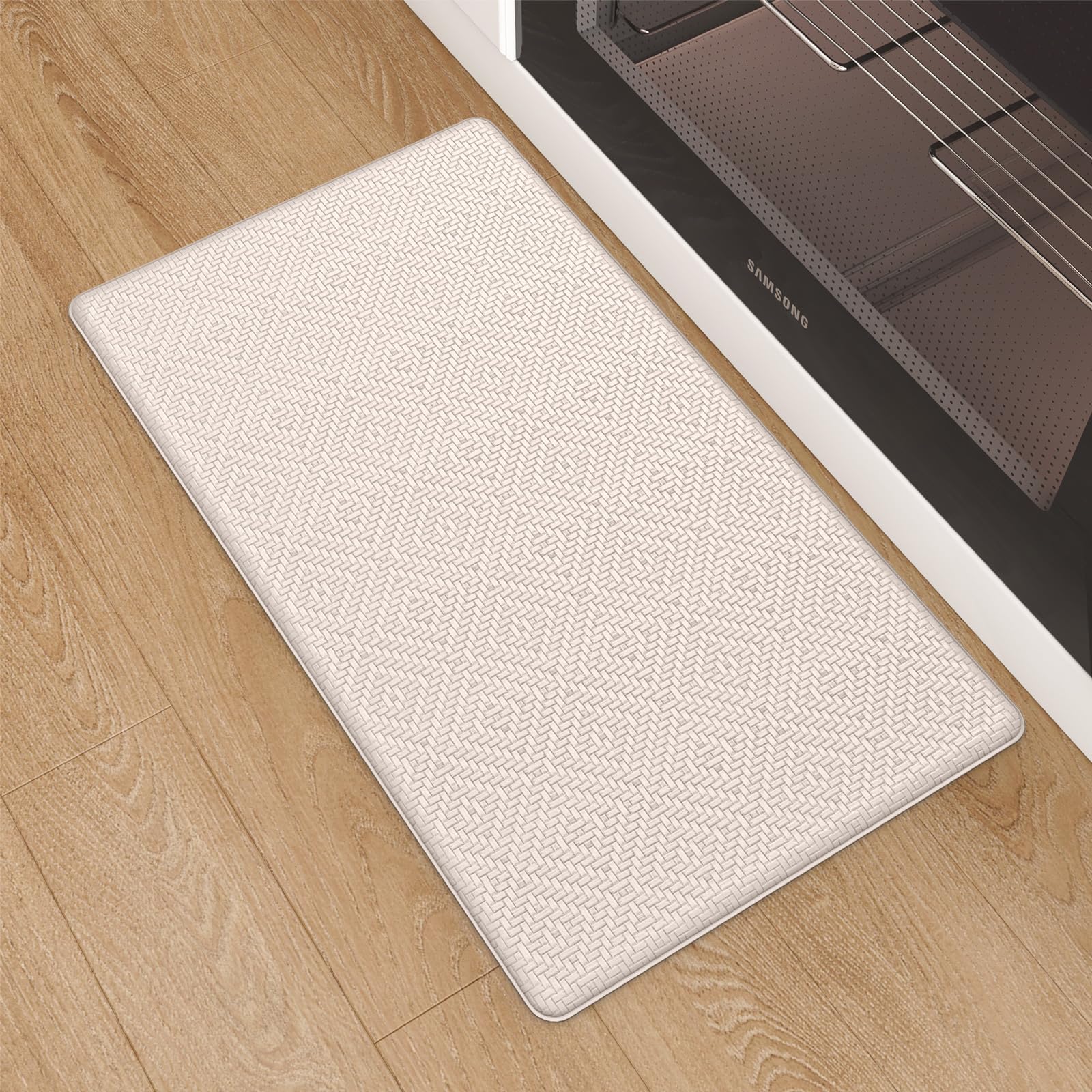 COLOR&GEOMETRY 44x75 cm tappeto cucina antiscivolo lavabile, Passatoia cucina tappeti cucina, Anti-fatica tappeto vinile cucina imbottito in schiuma per stare in piedi comodamente, Beige