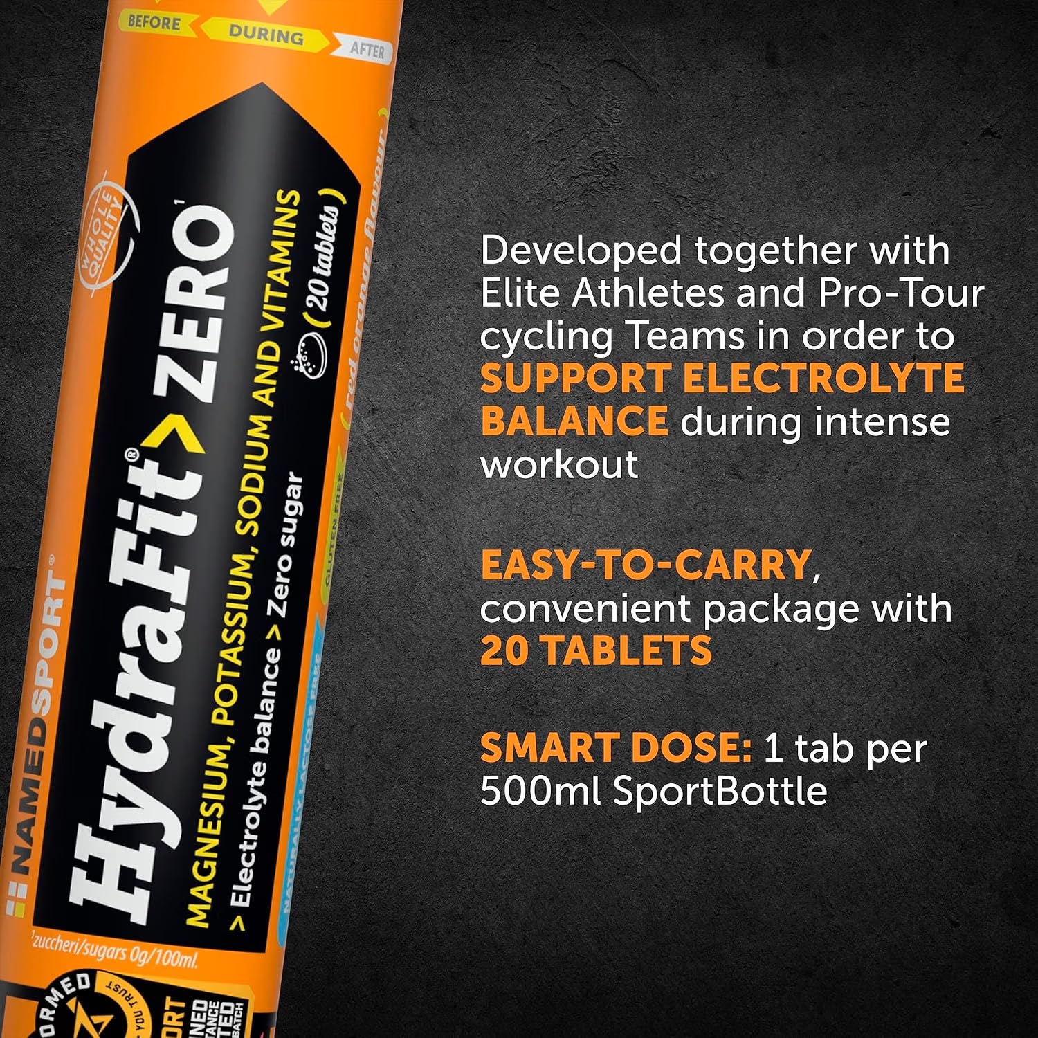 NAMED SPORT Hydrafit Zero 9 Paquetes de 20 tabletas | Magnesio Complex, Potasio, Electrolitos, Vitamina D3, Vitamina C y B | Sales Minerales para Deporte | Vitaminas Suplementos Alimenticios