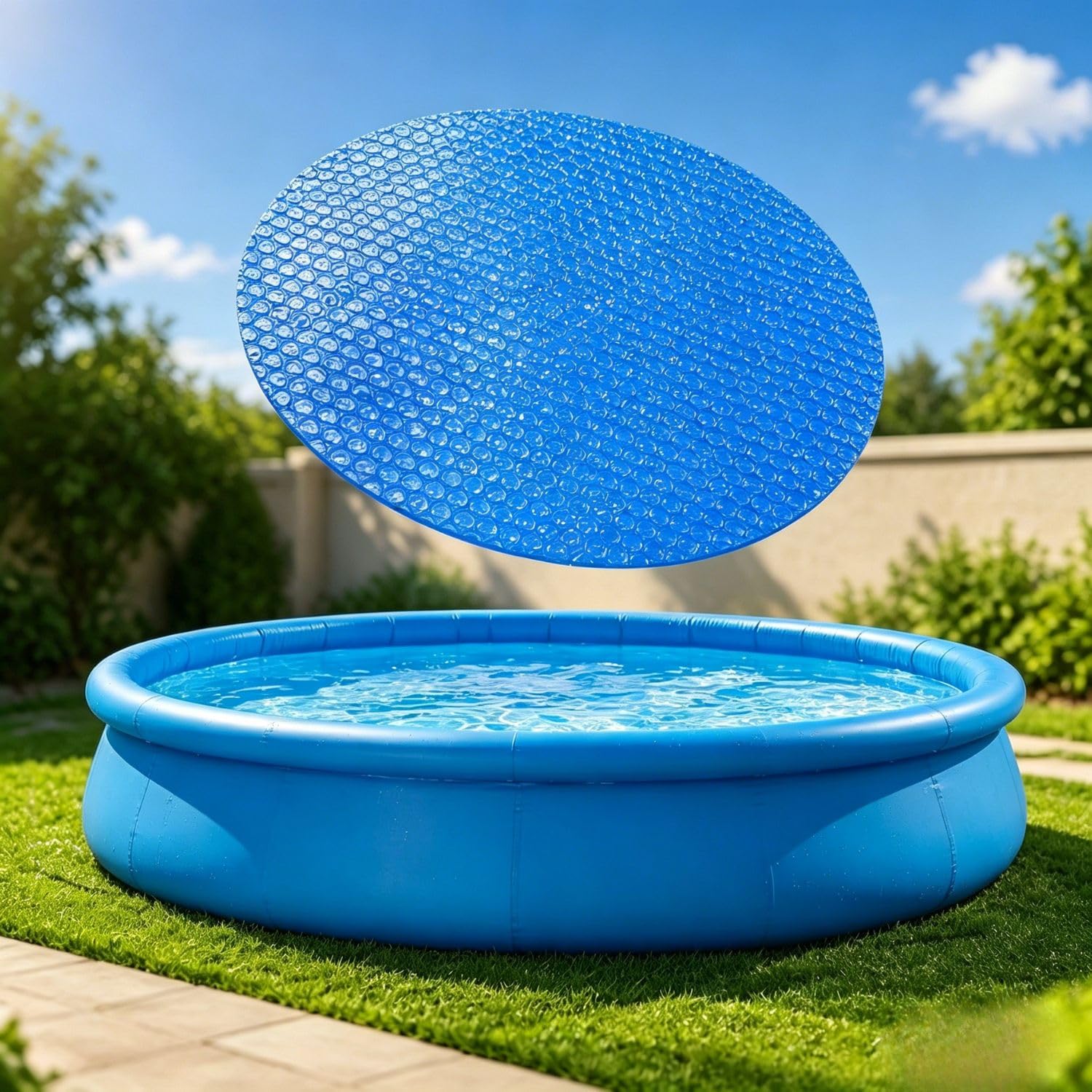 Pool Cover Rectangular, Rectangle Swimming Paddling Pool Solar Cover，Round 183cm
