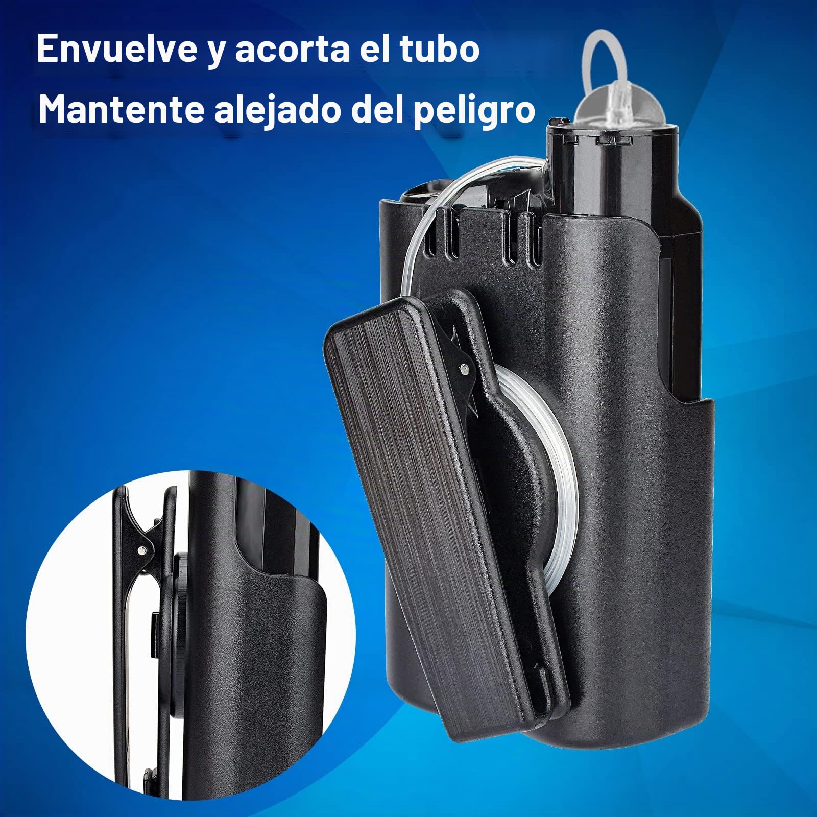 Soporte para bomba de insulina giratorio de 360°, estuche para bomba de insulina con clip para Medtronic MiniMed 630G 640G 670G 770G, clip resistente y duradero (negro)