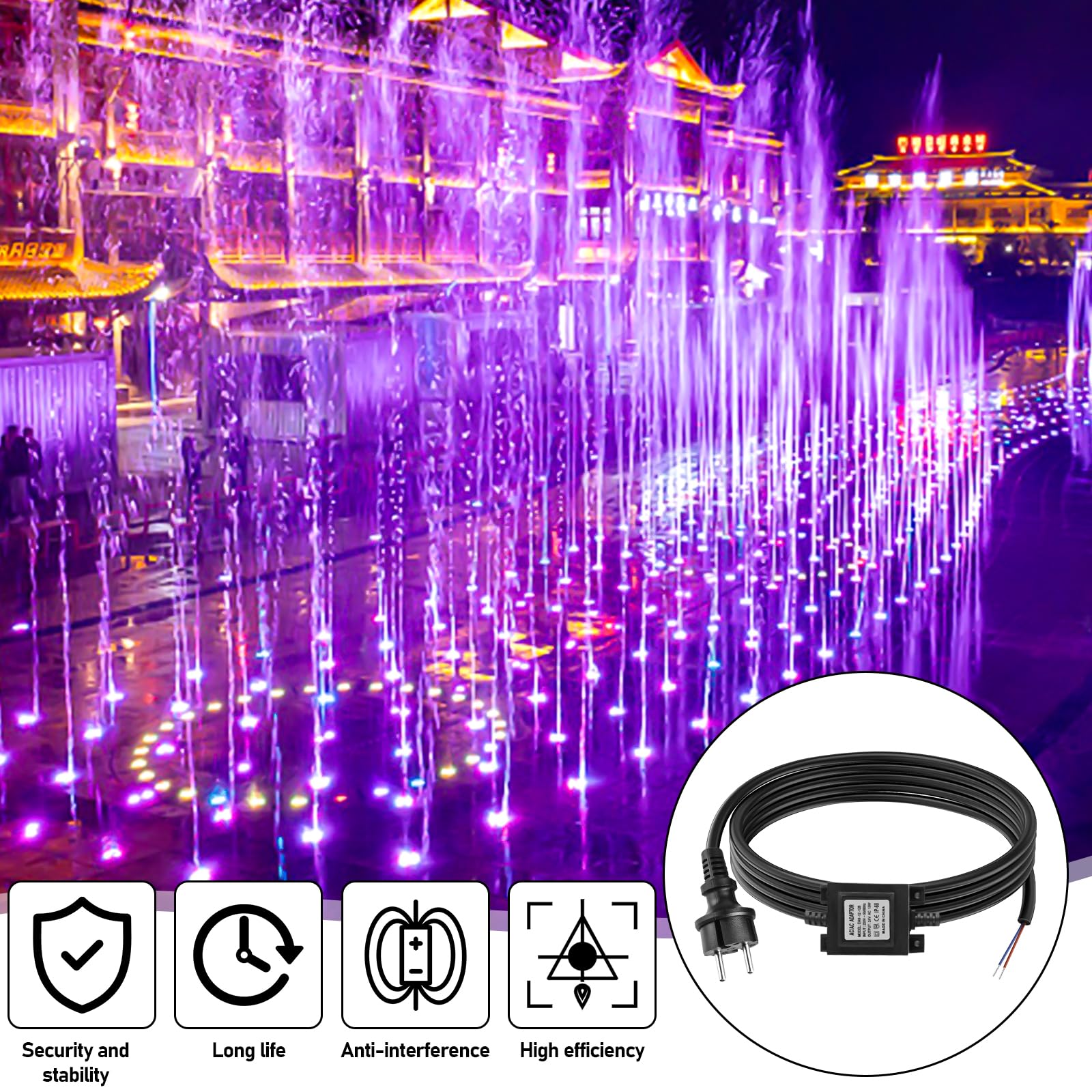 Transformador LED 24V, AC/AC 15W Adaptador LED Transfo, Exterior Impermeable Fuente de alimentación LED Driver Impermeable IP68, Transformador Adaptador para Iluminación Exterior y Bombas de Cuenca