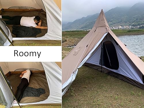 Miniatura 4 de WINTENT 4.3 m14.1 ft impermeable 4 estaciones tienda de campaña con estufa Jack para adultos al aire libre camping 5-8 personas