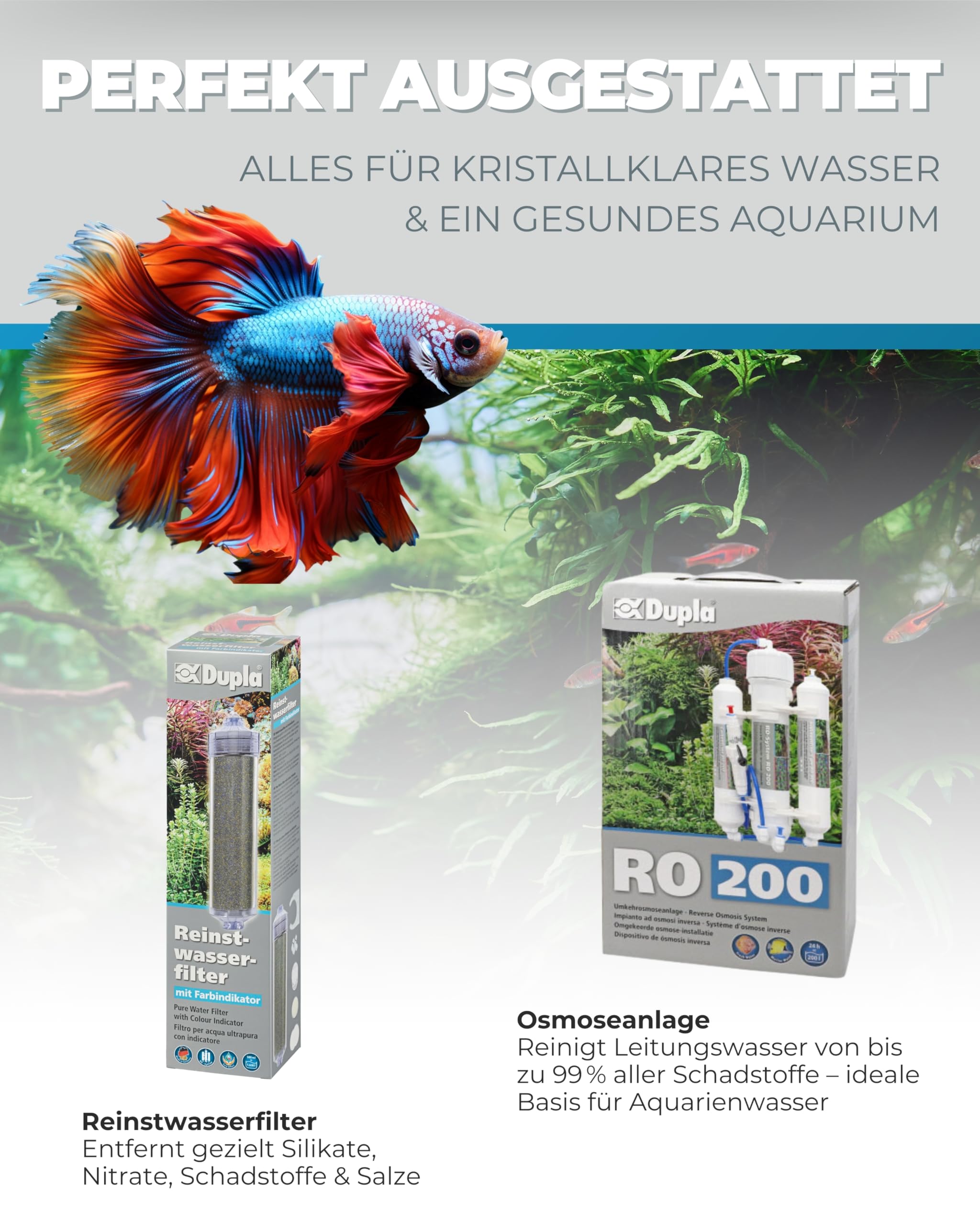 Dupla Reinstwasserfilter mit Farbindikator I 500 ml I Wasserfilter für Aquarien I Aquariumfilter zur Entfernung von Silikaten, Nitraten, Schadstoffen und Salzen I Aquarium Wasseraufbereitung