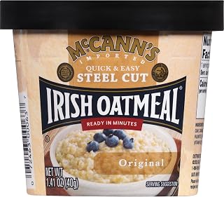 McCann's Instant Steel Cut Irish Oatmeal Cups, Original, 1.4oz Pack of 12 - Quick Healthy Breakfast On-the-Go