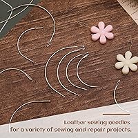 Vista 3 de 80 agujas curvas, 4 tamaños, agujas de coser curvas, agujas de tejer para tapicería, agujas de cuero en forma de C para proyectos de cuero