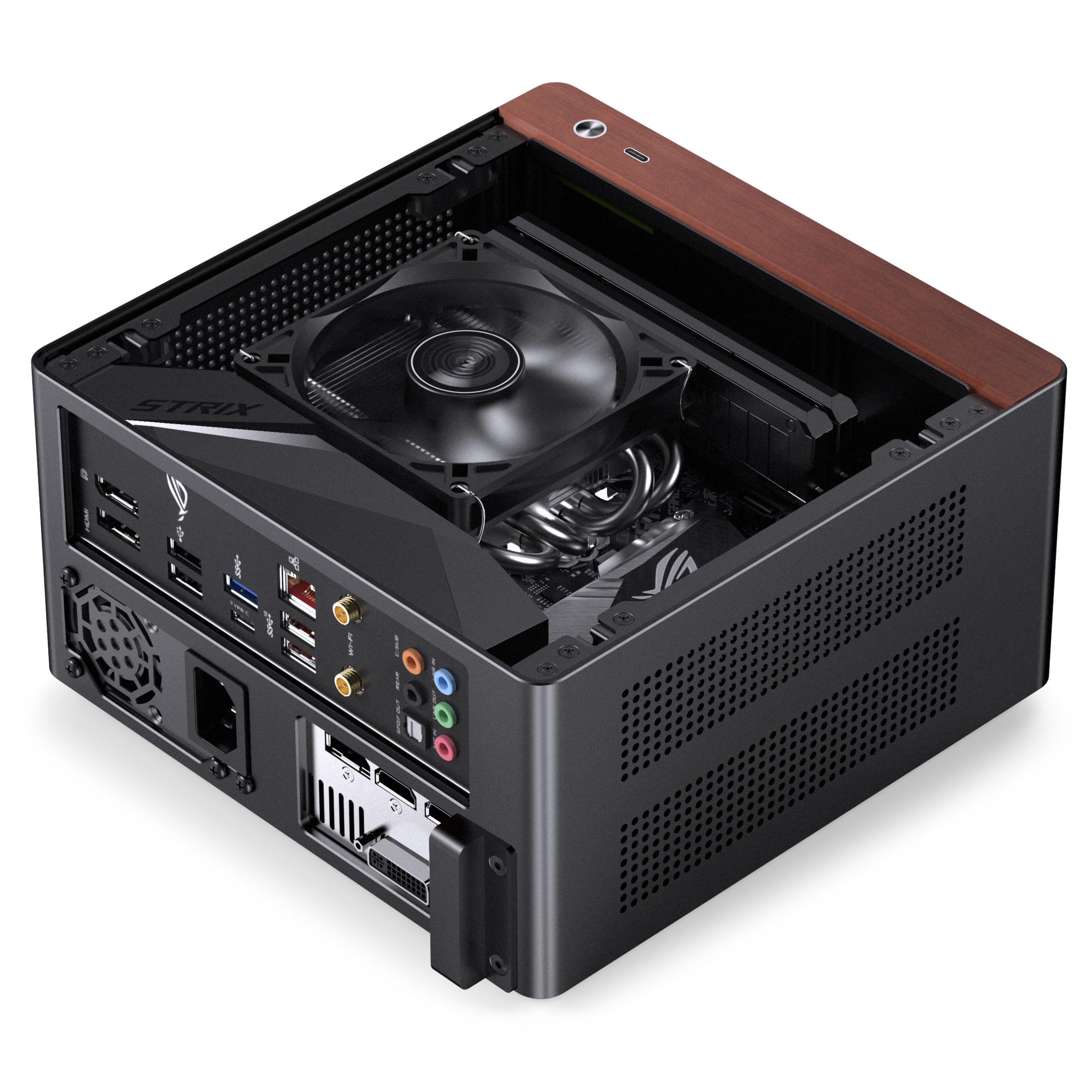 Jonsbo NV10 Case PC Nero | Case Mini-ITX in Alluminio e Acciaio, Compatto, Supporto GPU Low-Profile, USB-C Frontale I/O