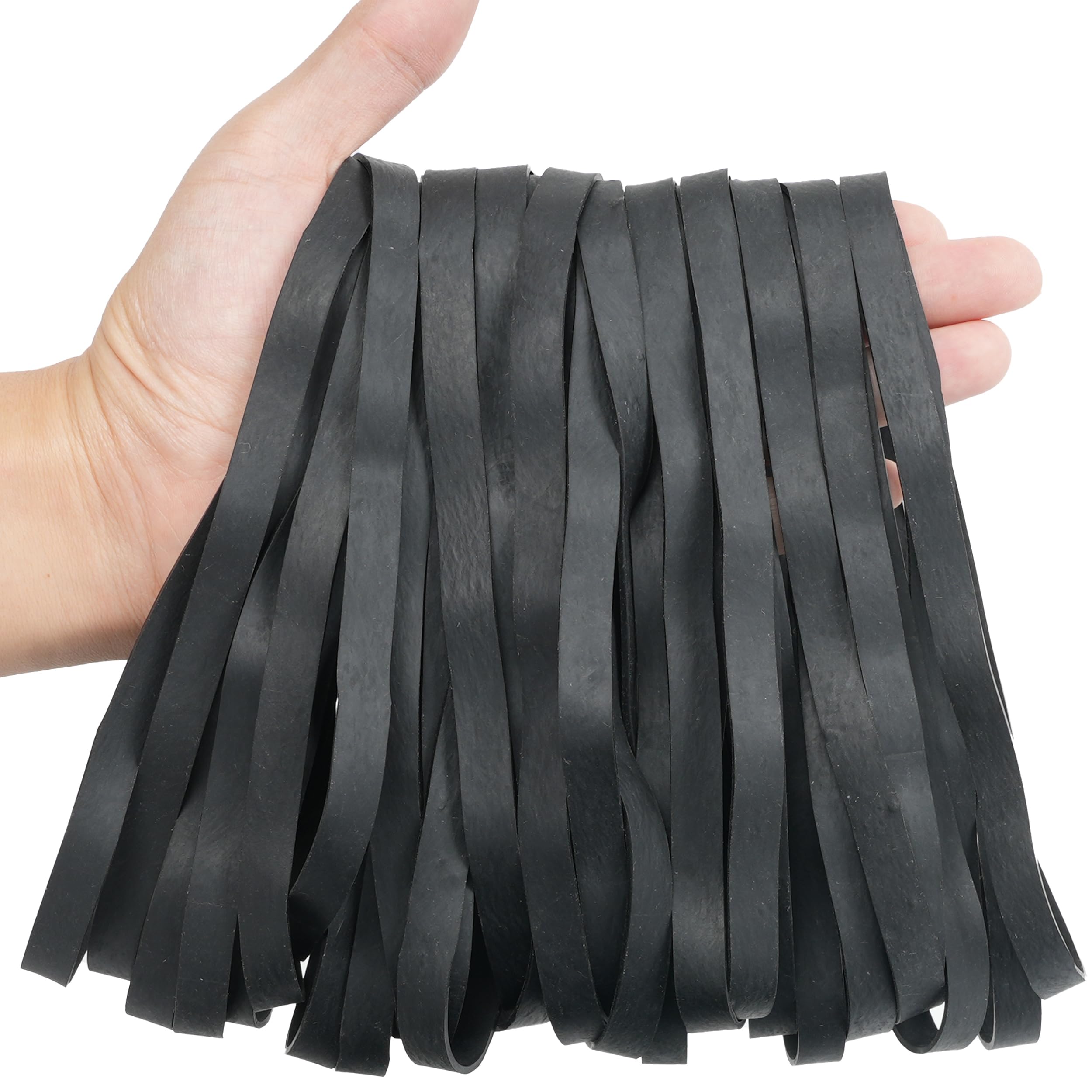 AOUOU Rubber Bands Large Black 25Pcs 200mm x 10mm Elastic Bands Wide 5mm Rubbers Band,for Trash Cans Office Supplies Folders Cat Litter Box