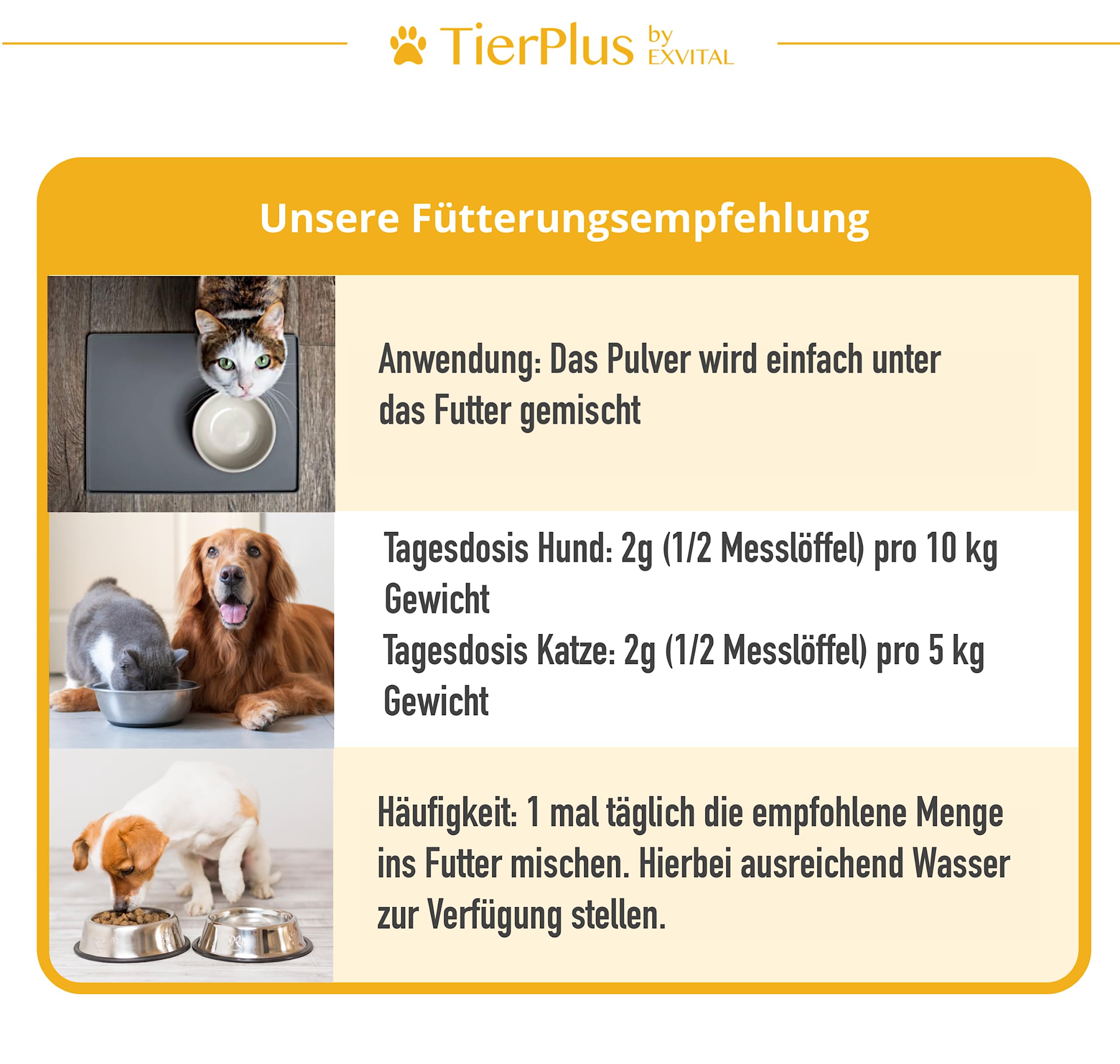 TierPlus Darm Aktiv Pulver für Hunde & Katzen, Probiotika & Präbiotika für eine gesunde Darmflora- Nach Durchfall, Wurmkur, Antibiotika & Magen- Darm