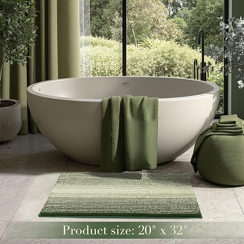 Miniatura 108 de BSICPRO Juego de alfombras y tapetes de baño, 2 piezas de felpilla gruesa y absorbente, antideslizantes, suaves y peludas para baño, lavables a