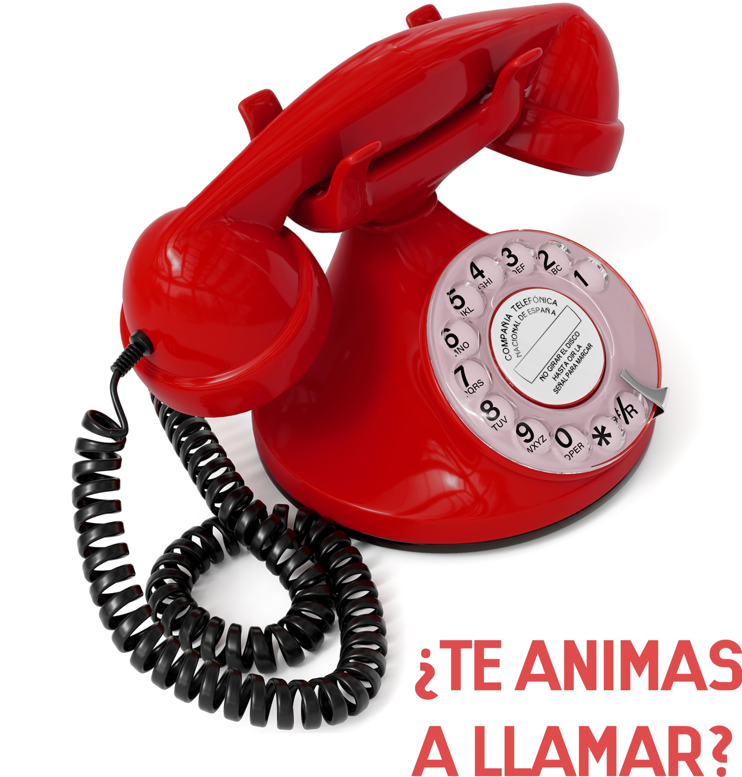 Opis FunkyFon Cable: El Teléfono Fijo Retro Vintage, un Teléfono Antiguo y Clásico para tu Casa Rojo — view 6