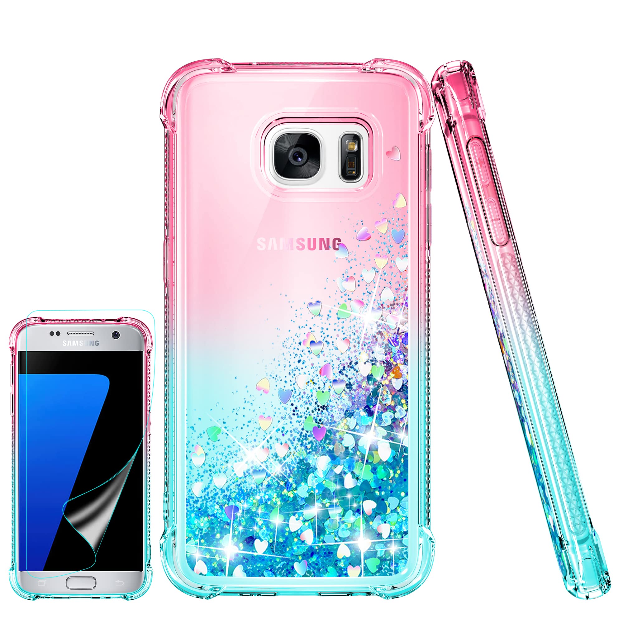 Compatible With Samsung Galaxy S7 Case With Screen Protector Clear