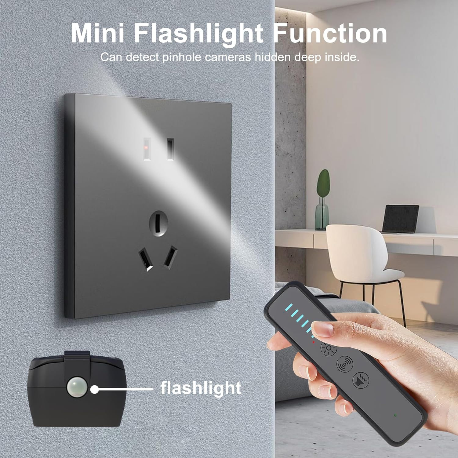 ZHENHAN Hidden Camera Detectors,GPS Tracker Detector,Camera Detector Spy Camera Finder,RF Detector,25H Working Time,Travel-Friendly Size(S600 Black) - Image 9