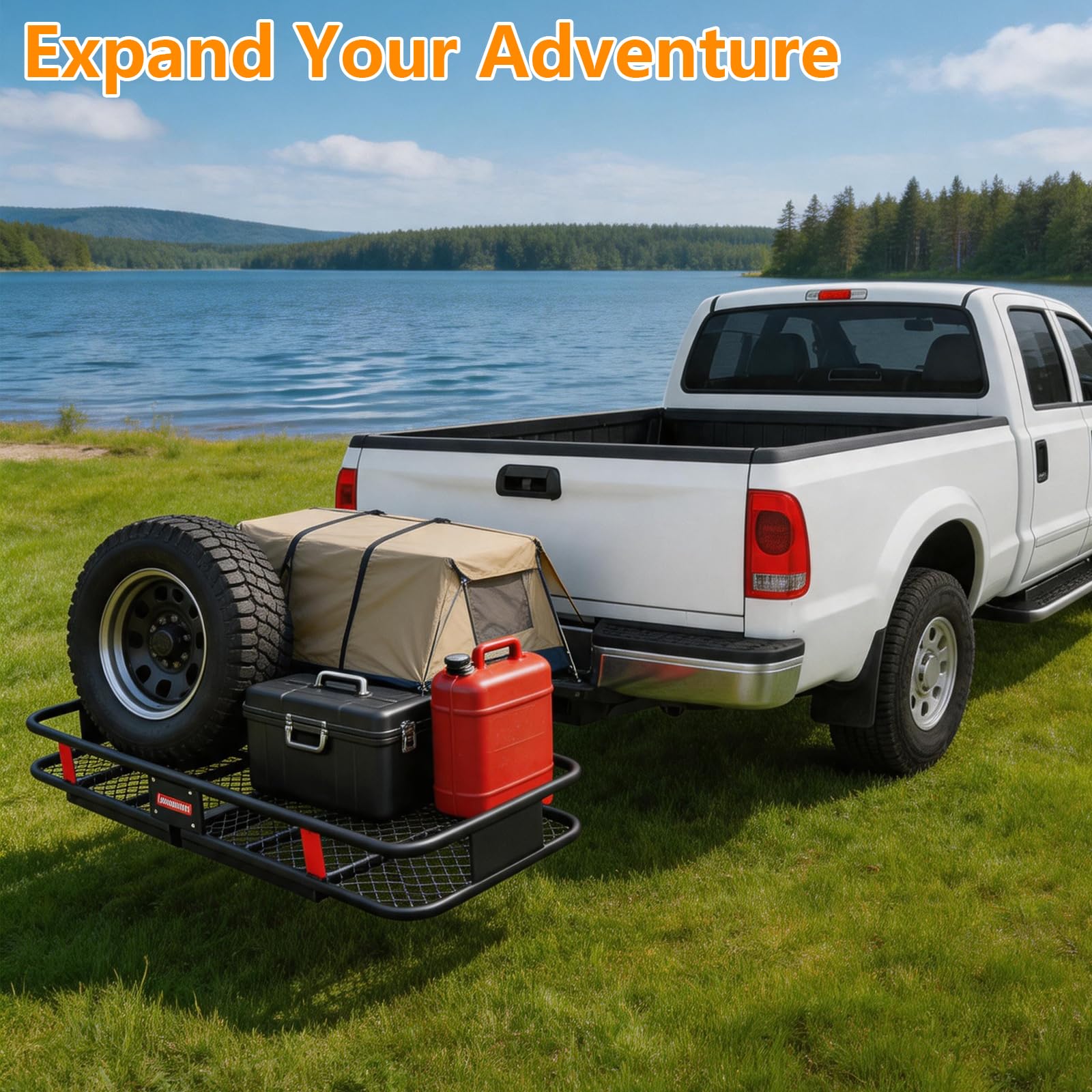 Heckträger für Anhängerkupplung, Gepäckträgerkorb für Anhängerkupplung Suitable for Tow Hitch Einsetzbar in ATV PKW SUV.Hoflader