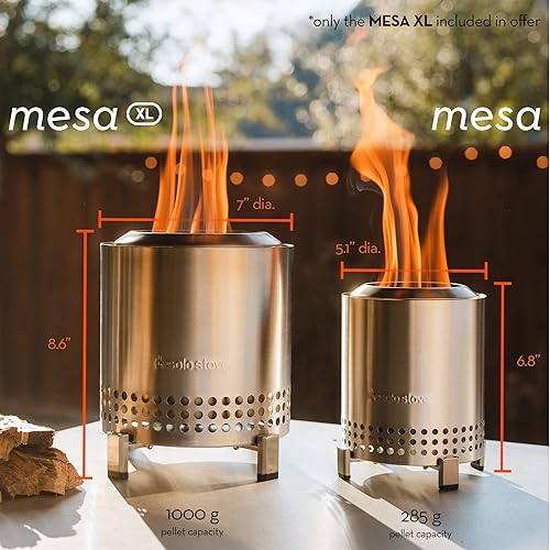 Miniatura 6 de Solo Stove Mesa XL - Fogata de mesa con soporte  Mini fuego de bajo humo para exteriores para urbanos y suburbios  Alimentado por pellets o madera,