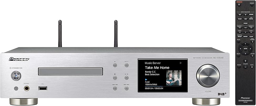 Pioneer NC-50DAB S All-in-One Hifi System CD DAB amplificatore convertitore D A Wifi Bluetooth USB Streaming Applicazioni musicali Internet Radio 50W Canale Multiroom argento Pioneer NC-50DAB S All-in-One Hifi System CD DAB amplificatore convertitore D A Wifi Bluetooth USB Streaming Applicazioni musicali Internet Radio 50W Canale Multiroom argento