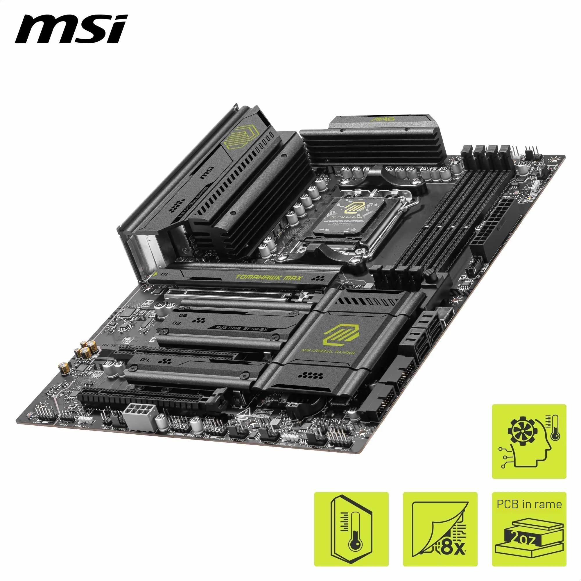 MSI MAG B850 TOMAHAWK MAX WIFI Scheda madre, ATX - Supporta processori AMD Ryzen 9000/8000/7000, AM5-80A SPS VRM, DDR5 Memory Boost 8400+ MT/s (OC), PCIe 5.0 x16, M.2 Gen5, Wi-Fi 7, 5G LAN