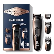 King C. Gillette Kit REGOLABARBA UOMO, 1 Testina, 3 Pettini Regolatori, 1 Spazzolina, 1 Caricatore, RASOIO BARBA ELETTRICO, Idea Regalo Uomo Kit professionale