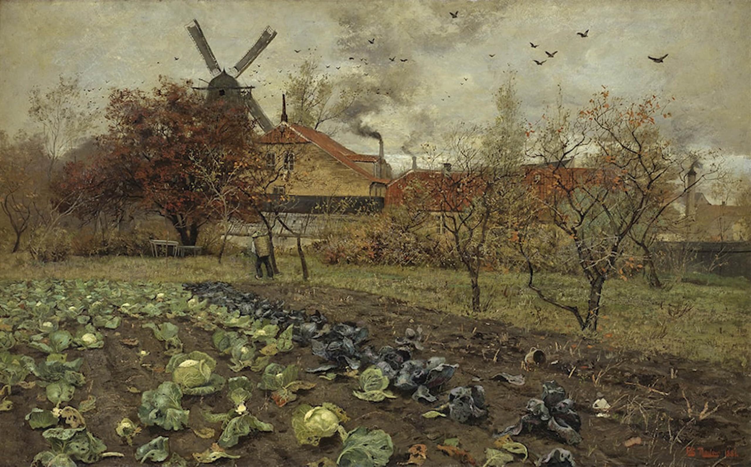 ARTXLXXBN Famous Art Print Poster Vintage Wall Art View of Amerikavej in Copenhagen by Frits Thaulow Canvas Art Poster for Home Decor 60x90cm