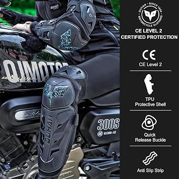 Motorcycle Shin Guards 4Pcs Elbow Guard and Knee Pads Adjustable Anti-Slip Motorcycle Protective Gear for Men and Women