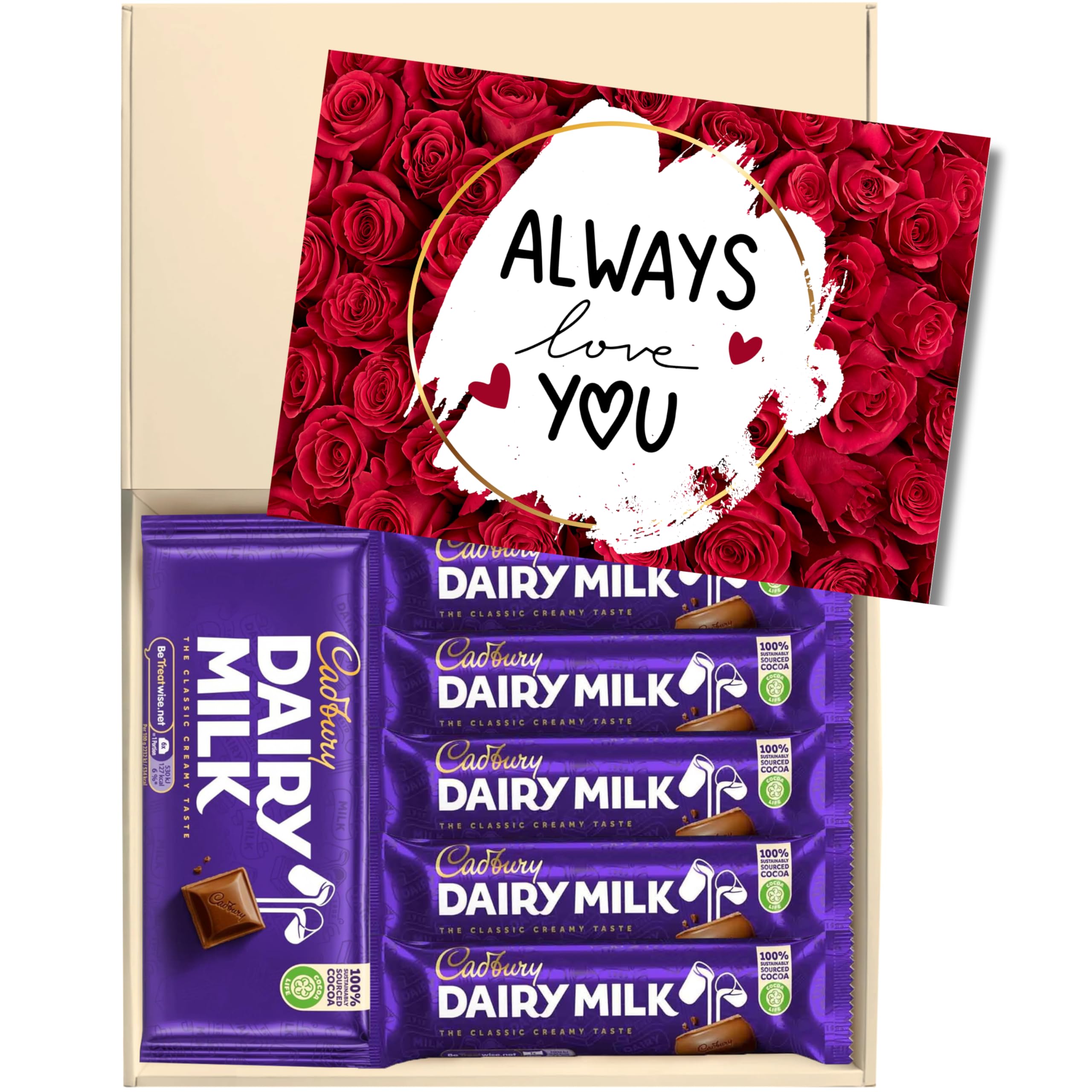 Chocohugs Chocolate Gift Hamper Box | Filled with Dairy Milk Full Sized Chocolate Block and Bars | Gift for Her/Him/Girlfriend/Boyfriend/Wife/Husband | Treat Box of Chocolates