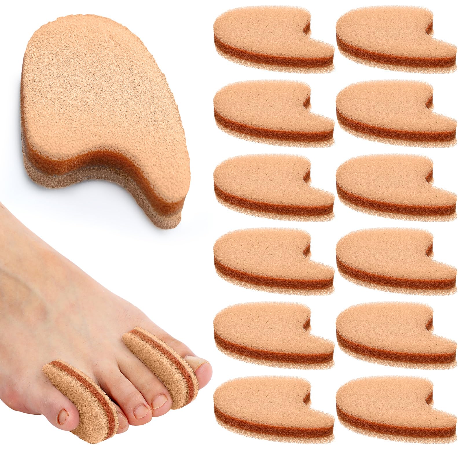 Pushglossy 24 Pcs Foam Toe Spacers Breathable Toe Separators for Women Men
