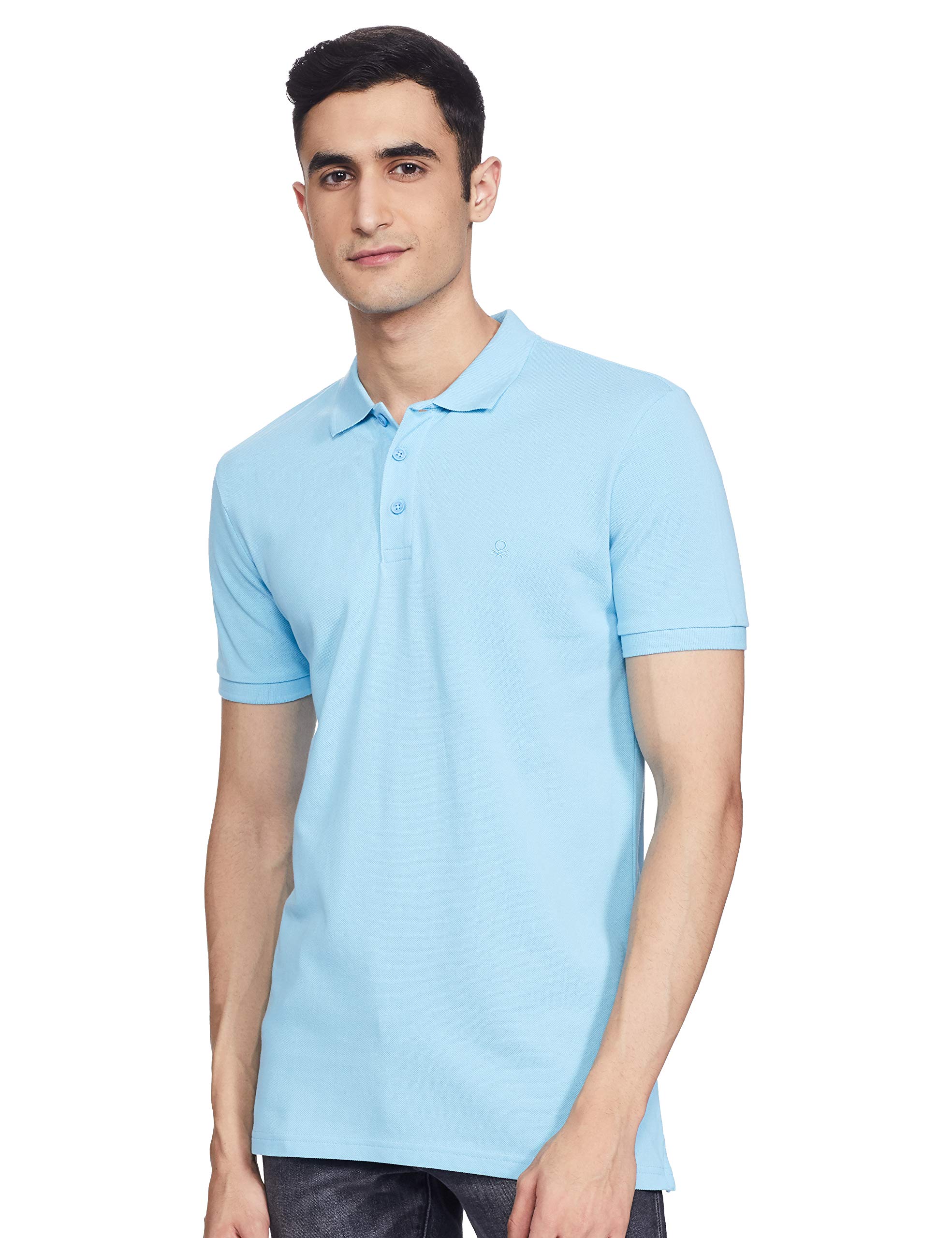 united colors of benetton Men's Slim T-Shirt (3081J7107I905_Sky Blue M)-picture-28