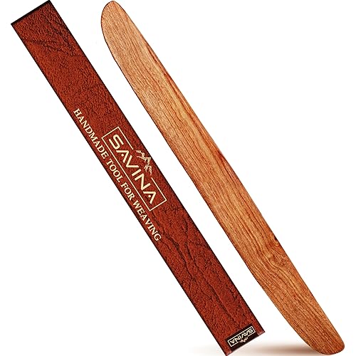 Savina Wooden Shed Stick for Weaving Loom - 12.6in Long, Pick Up Stick, Wood Bobbin, Sword, Knitting Handmade, DIY Craft Accessories (1Pcs)