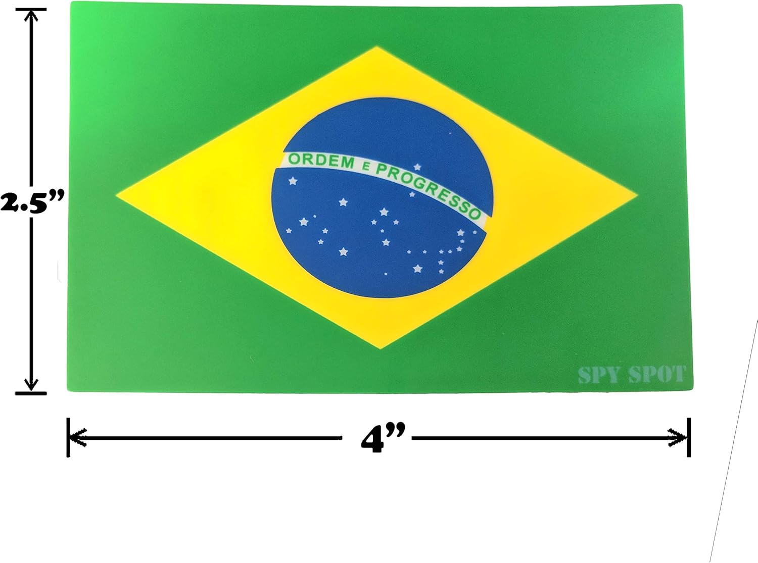 Brazil Flag Decal Vinyl Stickers Set of 4 4" x 2.5" UV