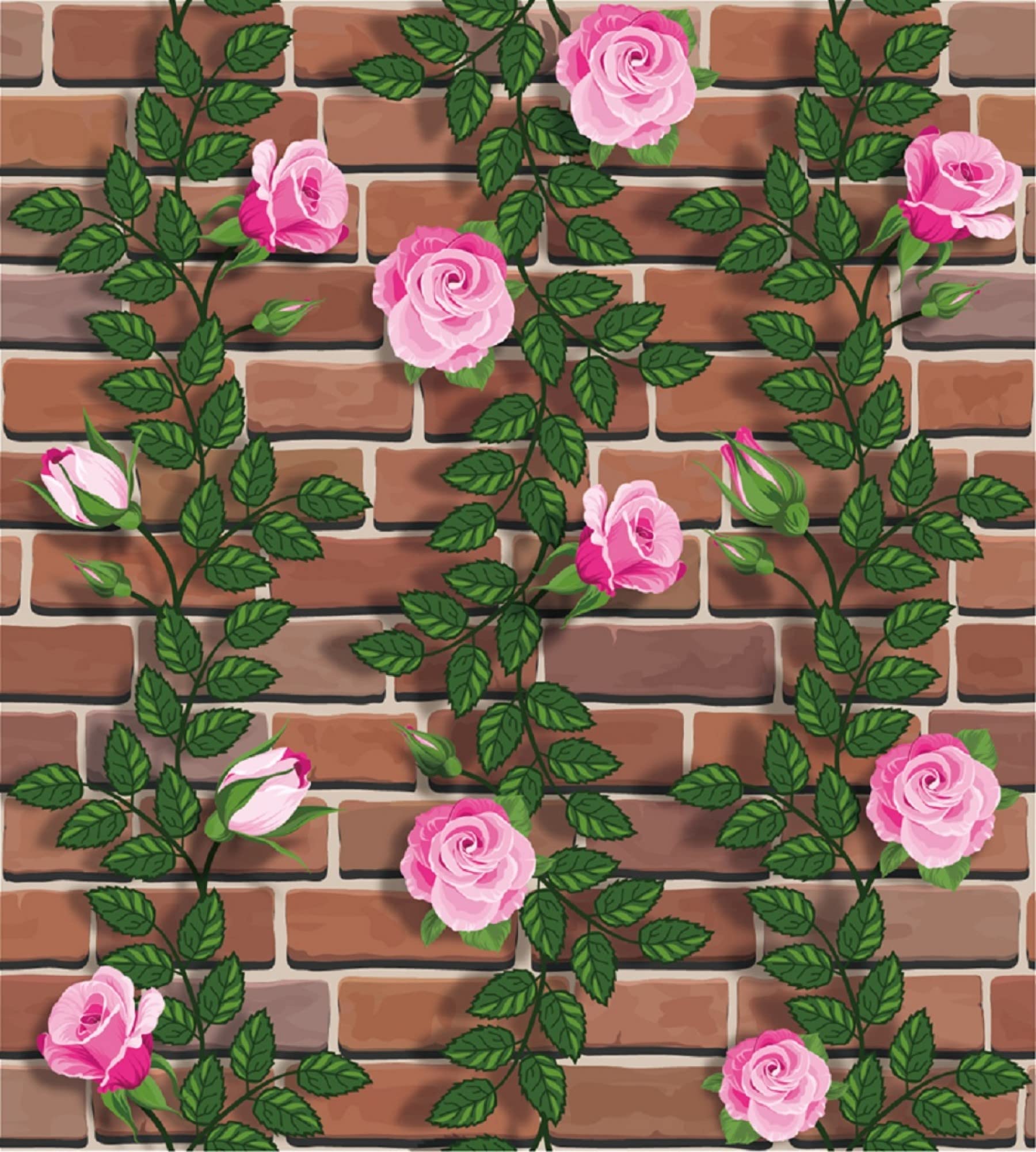 JAAMSO ROYALS Green, Brown, Pink Color Brick and FloralWallpaper - Self Adhesive, Waterproof for Home and Wall Decoration Wallpaper (500CM X 45CM) (B09HQLBJX3) Amazon Price History, Amazon Price Tracker